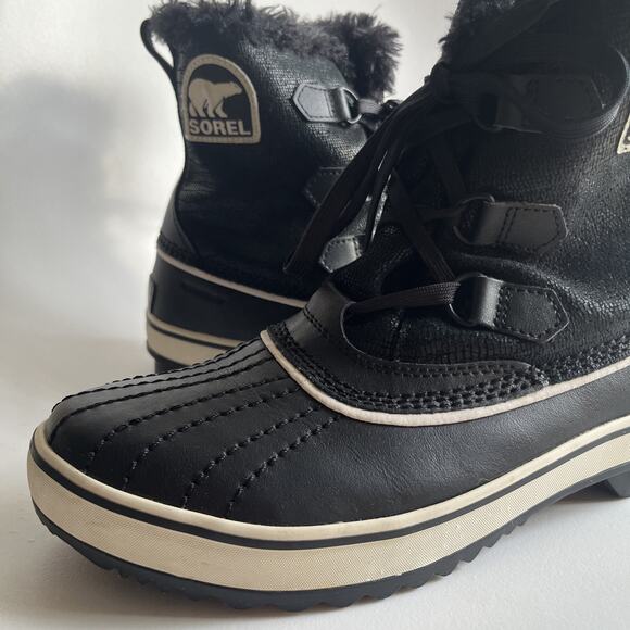 Sorel boots Tivoli III Women’s Size 9 Black Leather Waterproof winter warm - Picture 3 of 16